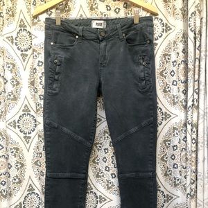 PAIGE Womens Black Currant Marley Moto Skinny Jean